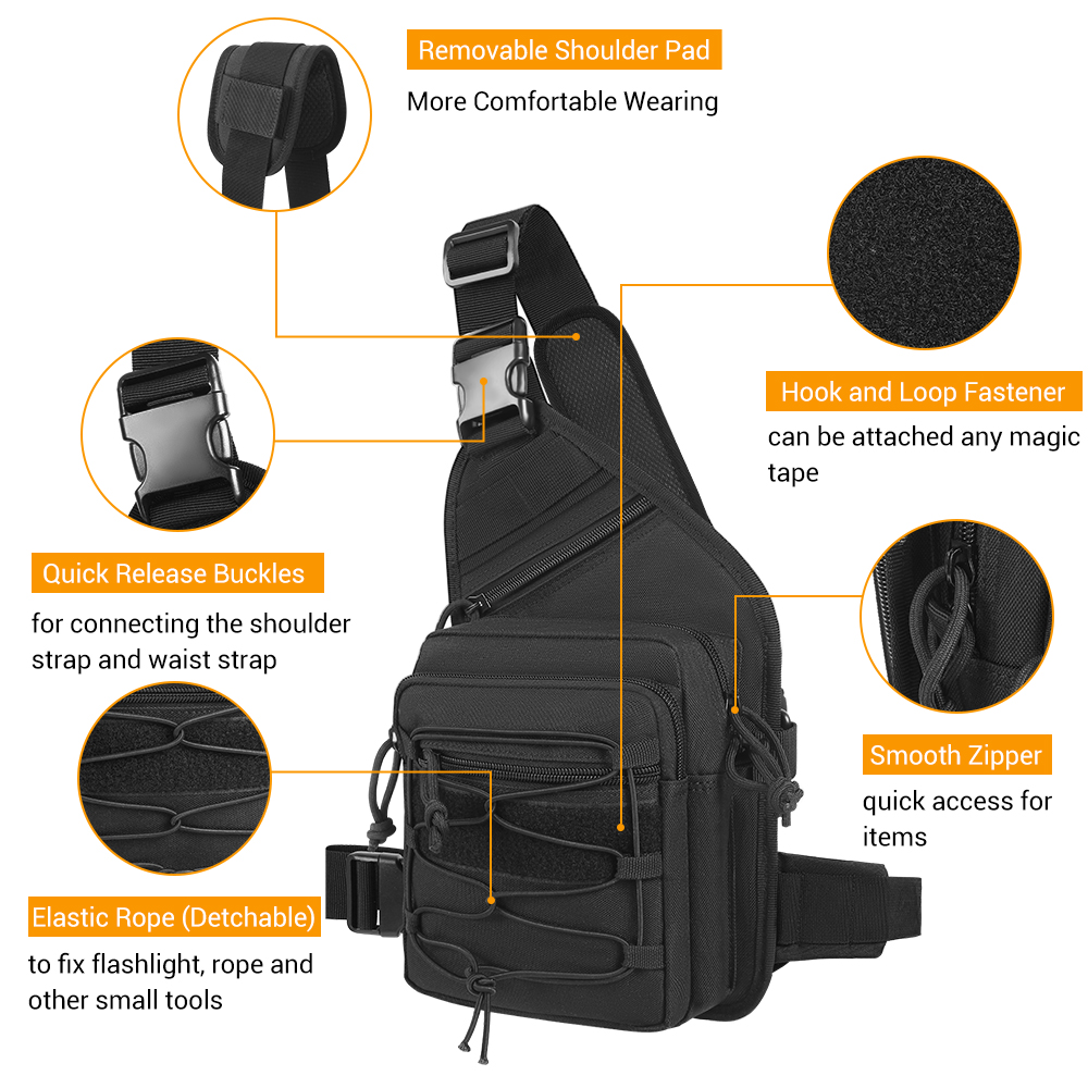 Уличная кобура для пистолета,  – обзор и цена Edc Concealed Carry Sling Bag